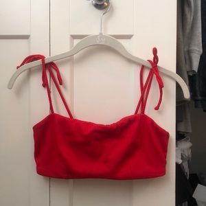 Red swim top
